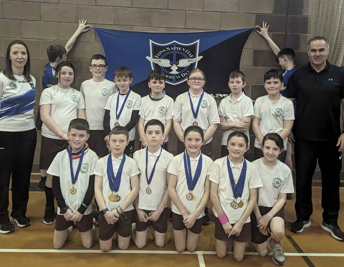 pe_spc's tweet photo. An excellent day of sporting activity in the Sports Hall today as the local schools battled for the Castle Cup Athletics Shield. Many thanks to all and congratulations St Patrick’s Glen. @StPatsMaghera https://t.co/XPoPScoEml