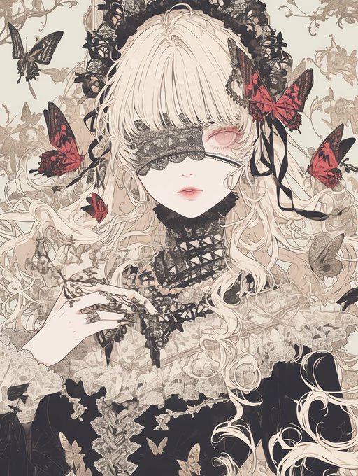 「blindfold looking at viewer」 illustration images(Latest)