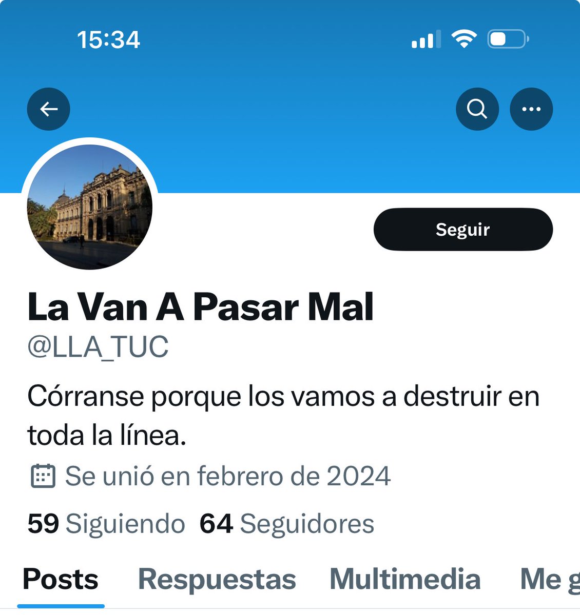 La nueva cuenta de Santiago Caputo. Camuflado para amenazar a la población. Estamos en manos de un grupo de villanos.