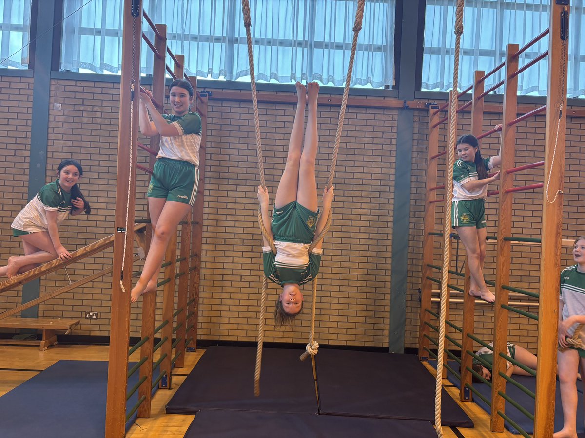 Our year 8s enjoying some exploration on equipment in gymnastics