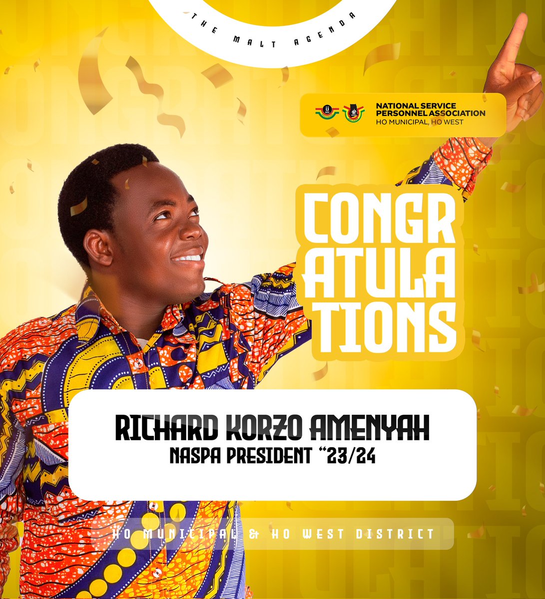 It's been a week already on winning my election as the NASPA President of Ho Municipal/Ho West District 💯♥️

I pray for increased grace to serve well.... AMEN 🙏