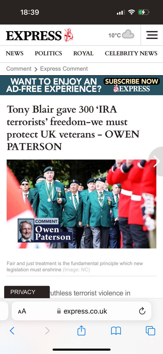 rodbishop15's tweet photo. The #BritishArmy is facing a recruitment problem. In other news police are prosecuting an 80 year old soldier, for his actions whilst on active duty in NI. Of course we recall #TonyBlair gave exemption from prosecution to 300 IRA terrorists. Protect #Veterans https://t.co/IaB5YrDsjK