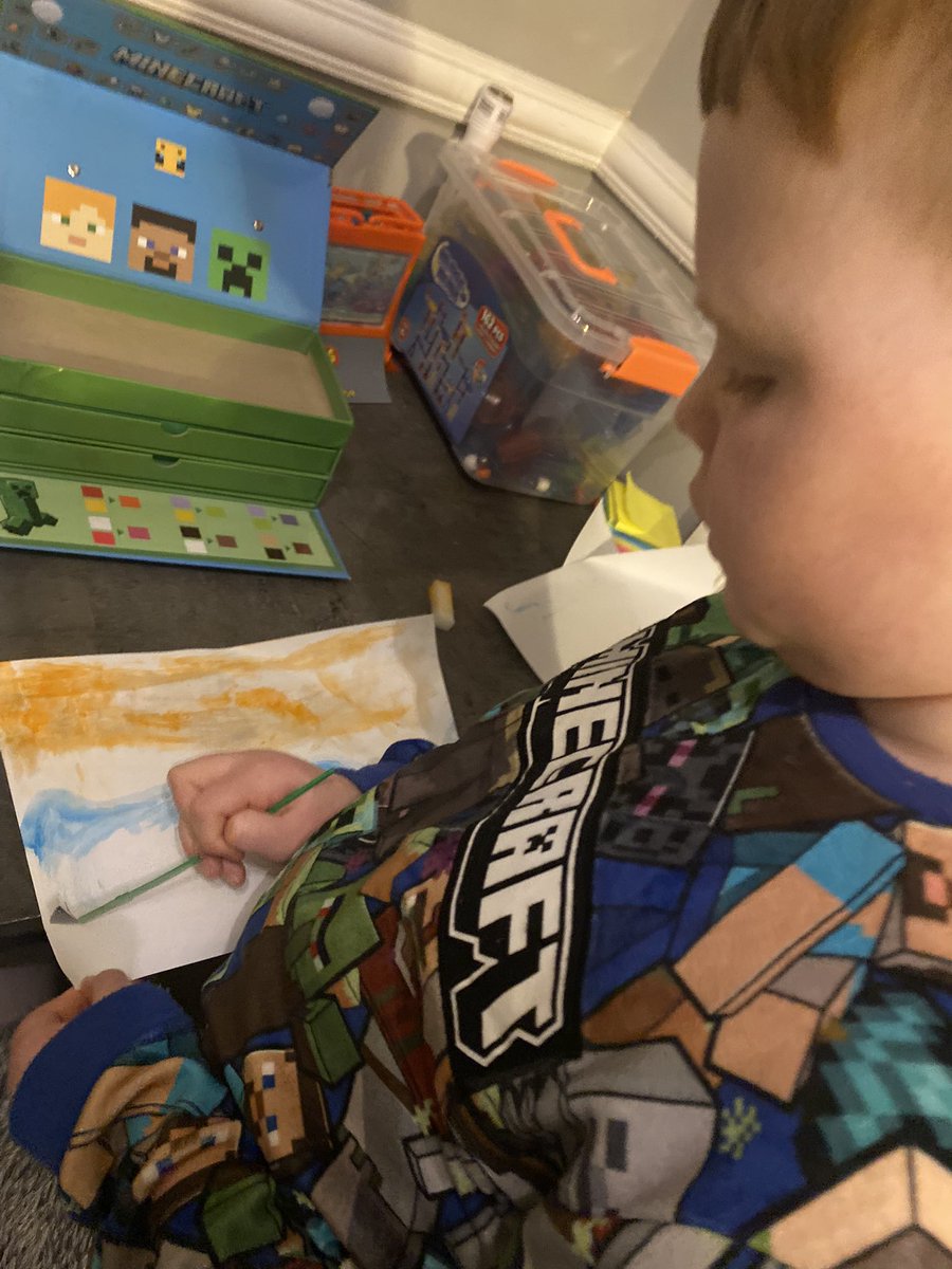 _lauramather's tweet photo. George wanted to do some water painting tonight like he has been doing in school @MissMcD3 @StJamesCEsth https://t.co/B4lJjWTZzK