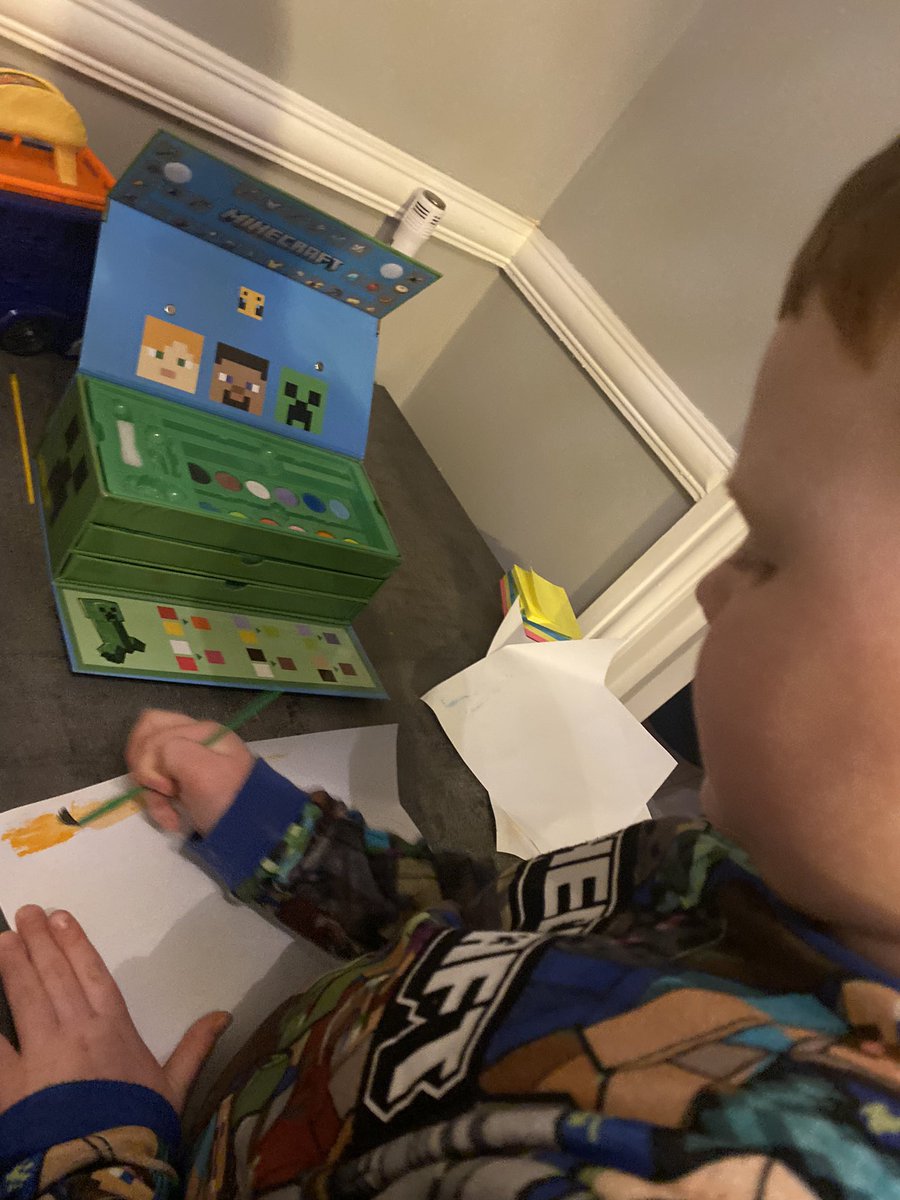 _lauramather's tweet photo. George wanted to do some water painting tonight like he has been doing in school @MissMcD3 @StJamesCEsth https://t.co/B4lJjWTZzK