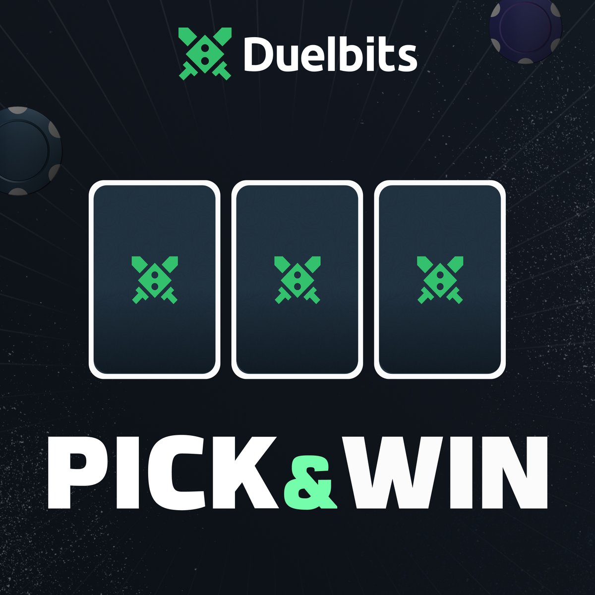 Duelbits's tweet image. 🎁PICK A CARD AND WIN A PRIZE!

🚀Choose one of the cards and a lucky follower will keep the prize underneath!

One random winner chosen, not available to UK residents.