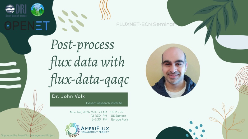🌱 Workshop Invitation 🌍
Join us and dive into the Python flux-data-qaqc software for Energy Balance Closure Analysis with Dr. John Volk! Mark your calendars for March 6th, 12 PM EST. Co-sponsored by <a href="/AmeriFlux/">AmeriFlux</a>  <a href="/FLUXNET_Coop/">FLUXNET_Coop</a>. Registration is needed: lbnl.zoom.us/meeting/regist…