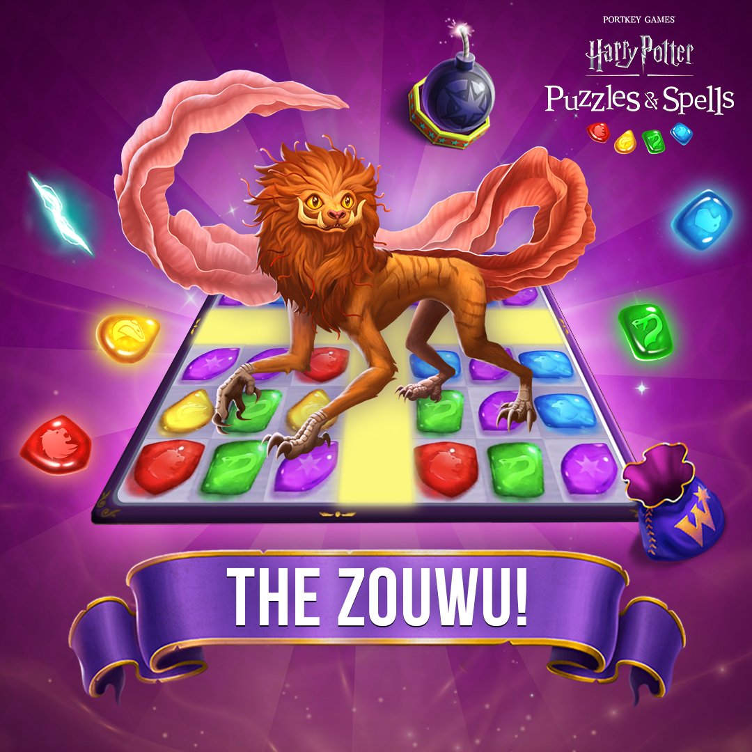 HPPuzzlesSpells's tweet photo. During Amortentia Season you have the opportunity to unlock the Zouwu! Complete the Premium Pass path and be rewarded with this incredibly fast magical creature! https://t.co/sgKrnM6FvN 

#HarryPotter #PuzzlesAndSpells #Zouwu #Amortentia #MagicalCreature https://t.co/iAQTuBPEPZ
