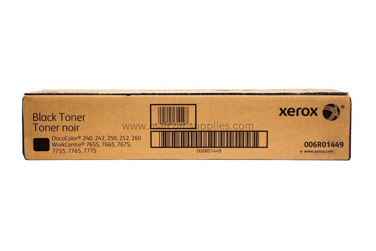 Product: Xerox 006R01449 Black Toner Cartridge

Specifications
Brand - Xerox
Model Name/Number - 006R01449
Part Type- Toner
Contains - 2 cartridges
Item weight - 1,47 kg
Work Centre - 7655/7665/7675/7755/7765/7775
Usage/Application - Office

#PrintingPerfection #xerox