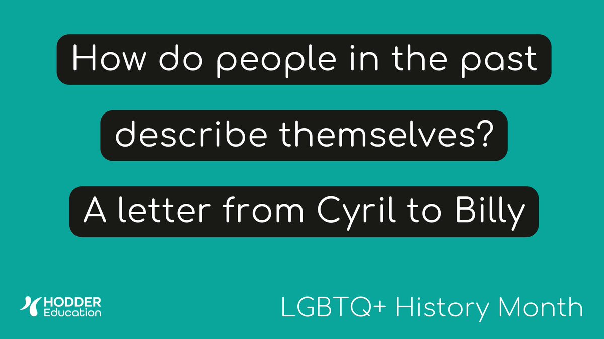Our second #LGBTHistoryMonth video with @CitoyenneClaire is now available on YouTube: ow.ly/660s50Qzbbs. A letter from Cyril to Billy provides insights into how LGBTQ+ people described themselves in the past. #historyteacher