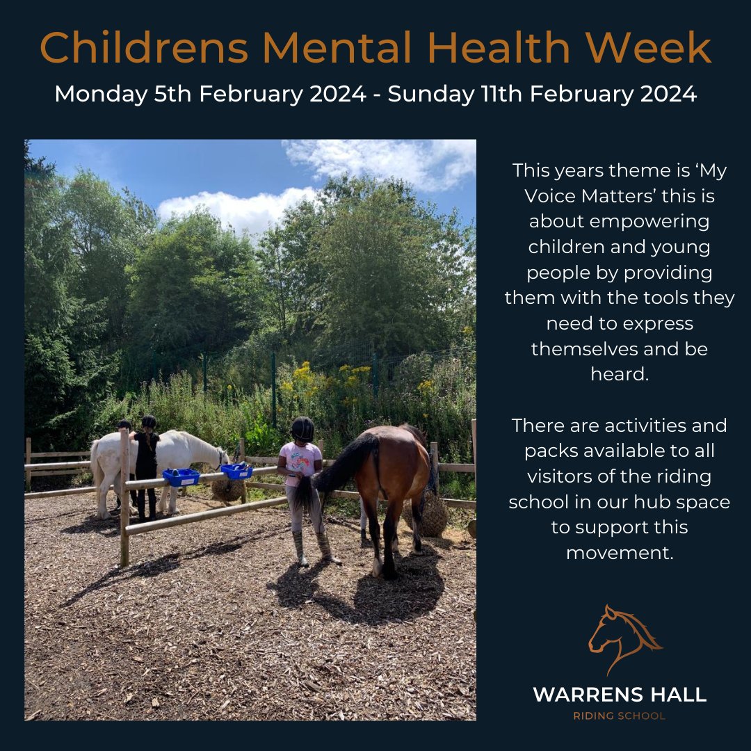 whridingschool's tweet photo. This week is #ChildrensMentalHealthWeek ❤️ 

The theme this year is #MyVoiceMatters in order to help children of all ages, backgrounds and abilities to be empowered and work together to create a positive change for their mental health and wellbeing. ❤️⭐🐴 https://t.co/DxEH8ZfJJx