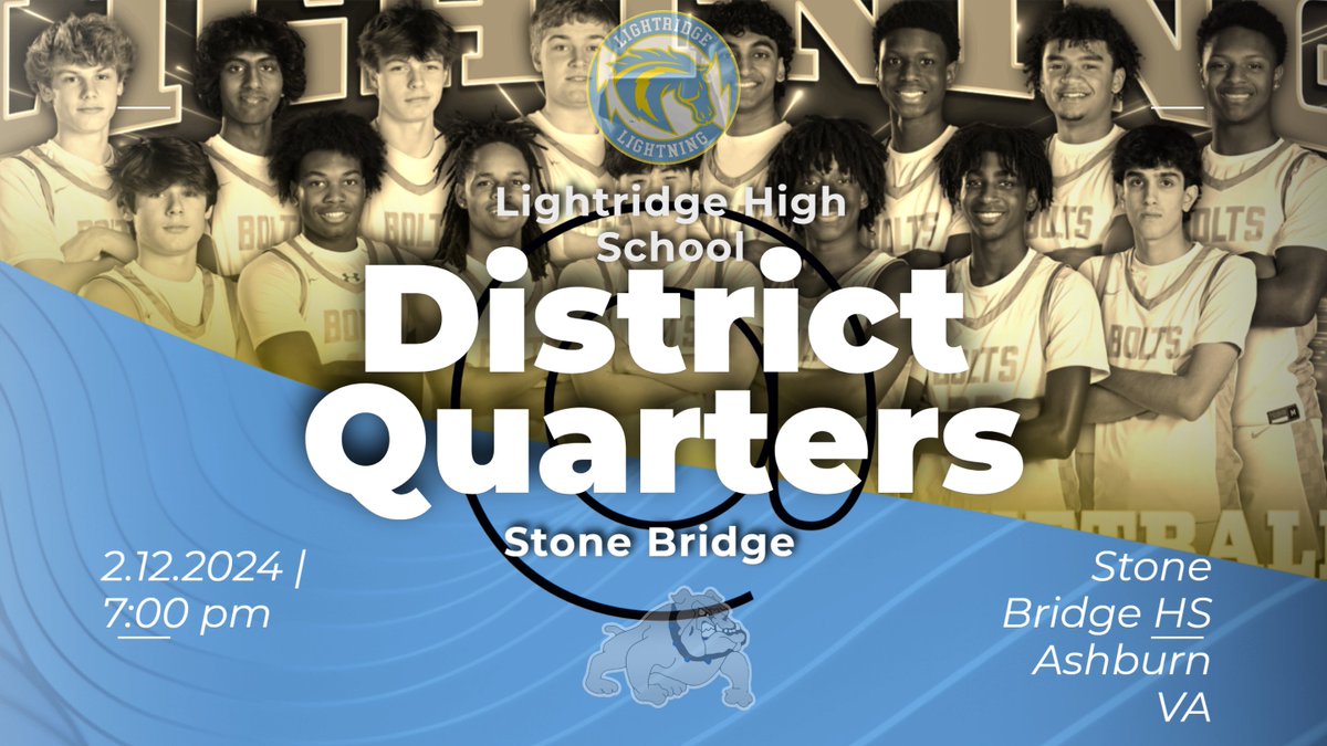 LightridgeHS_AD's tweet photo. BBB: Bolts will travel to Stone Bridge in Potomac District Quarterfinals  on Monday, 2/12 7:00PM
@locosports @novahoopscom https://t.co/2cjwcO2wzz