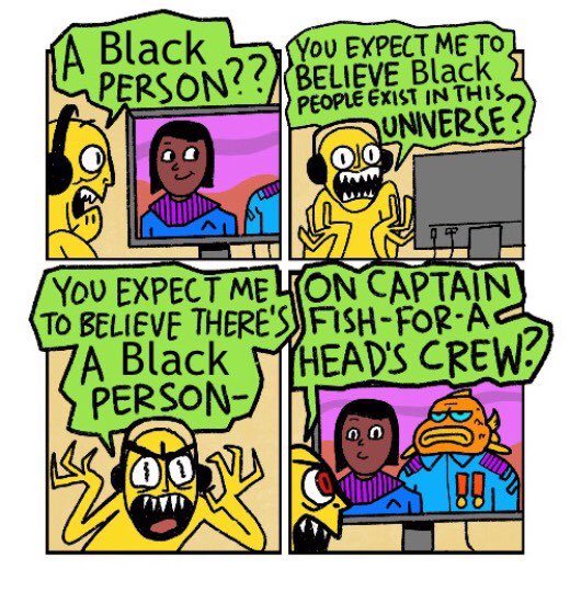 Speaking of this, this is the perfect meme for right-wing weirdos who get upset when black actors are cast in fantasy series