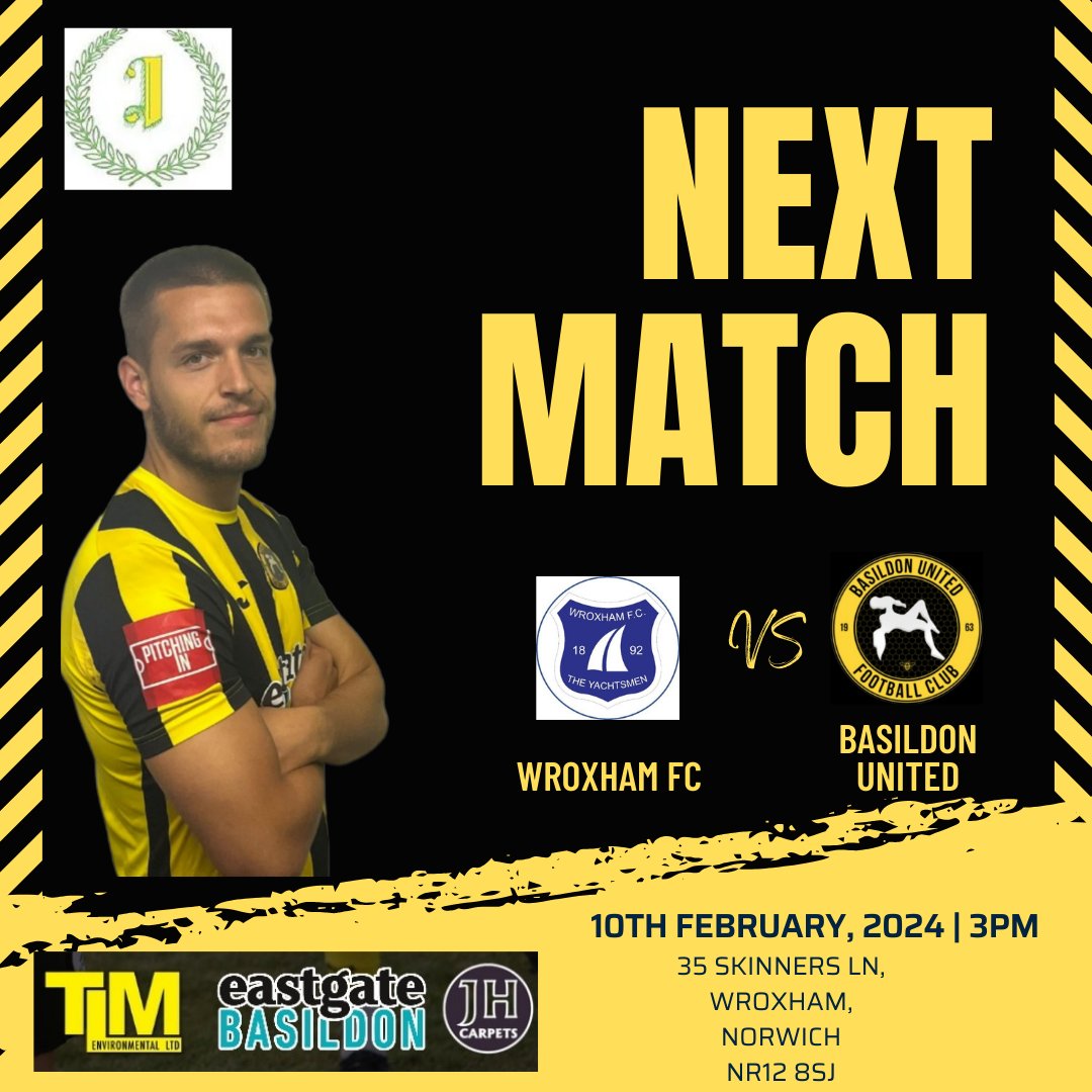 BasUtdFC's tweet photo. Up next for The Bee's, see's us on the road to Norfolk when we play Wroxham this Saturday for a 3pm KO, we are looking to build on last week's 4-0 win, so hope you can join us to cheer on The Bee's.
🐝🟡⚫️
#UpTheBees #Beesfamily https://t.co/jY25eDxHmL