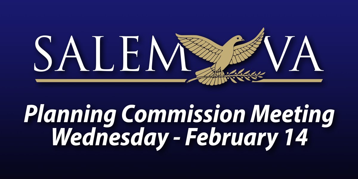 The #SalemVA Planning Commission is scheduled to meet on Wednesday, February 14, at the Salem Civic Center 7 p.m. The building is located at 1001 Roanoke Boulevard and the meeting will take place inside Community Room. Here is a link to the agenda. salemcity.novusagenda.com/agendapublic/M…