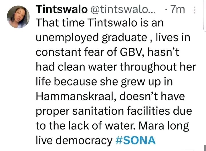 Tintswalo responded to Ramaphosa.