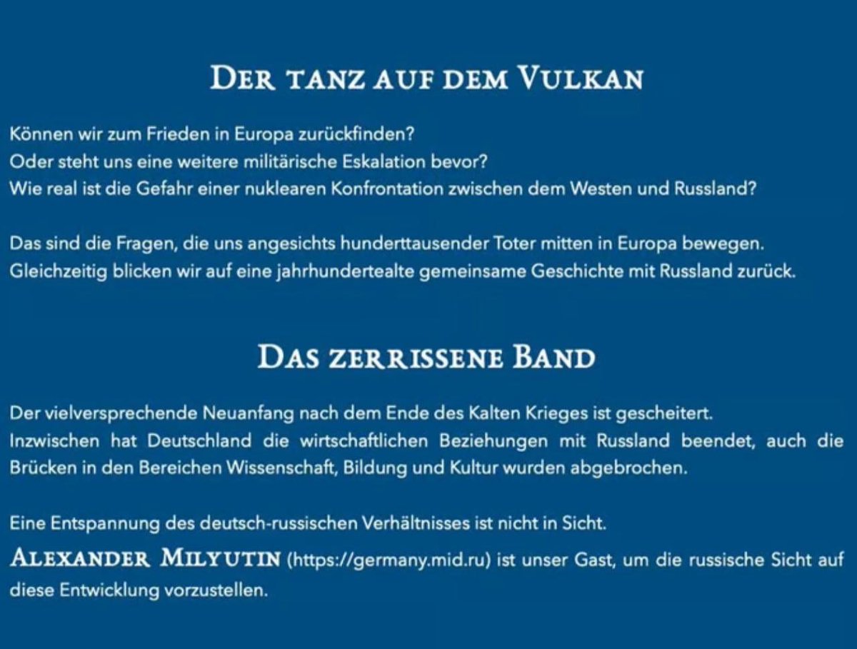 Im August 2023 besuchte der Freiberger OB Sven Krüger Russland.

Nun kommt Russland im Schafspelz zum Gegenbesuch mit Propagandashow. Das Wort "Ukraine" kommt in der Einladung nicht einmal vor.

In Freiberg wird also nicht auf dem Vulkan, sondern nach russischer Pfeife getanzt.