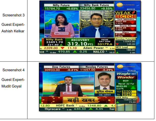 ActusDei's tweet image. A quick summary of the Sebi interim order on Zee business 'experts'
1) Guest experts - Kiran Jadhav (Kiran ka Kamaal), Simi Bhaumik, Himanshu Gupta (Hitman Himanshu) and Mudit Goyal (Mudit ke Munafe) on Zee Business would give advance info to certain parties before making stock…
