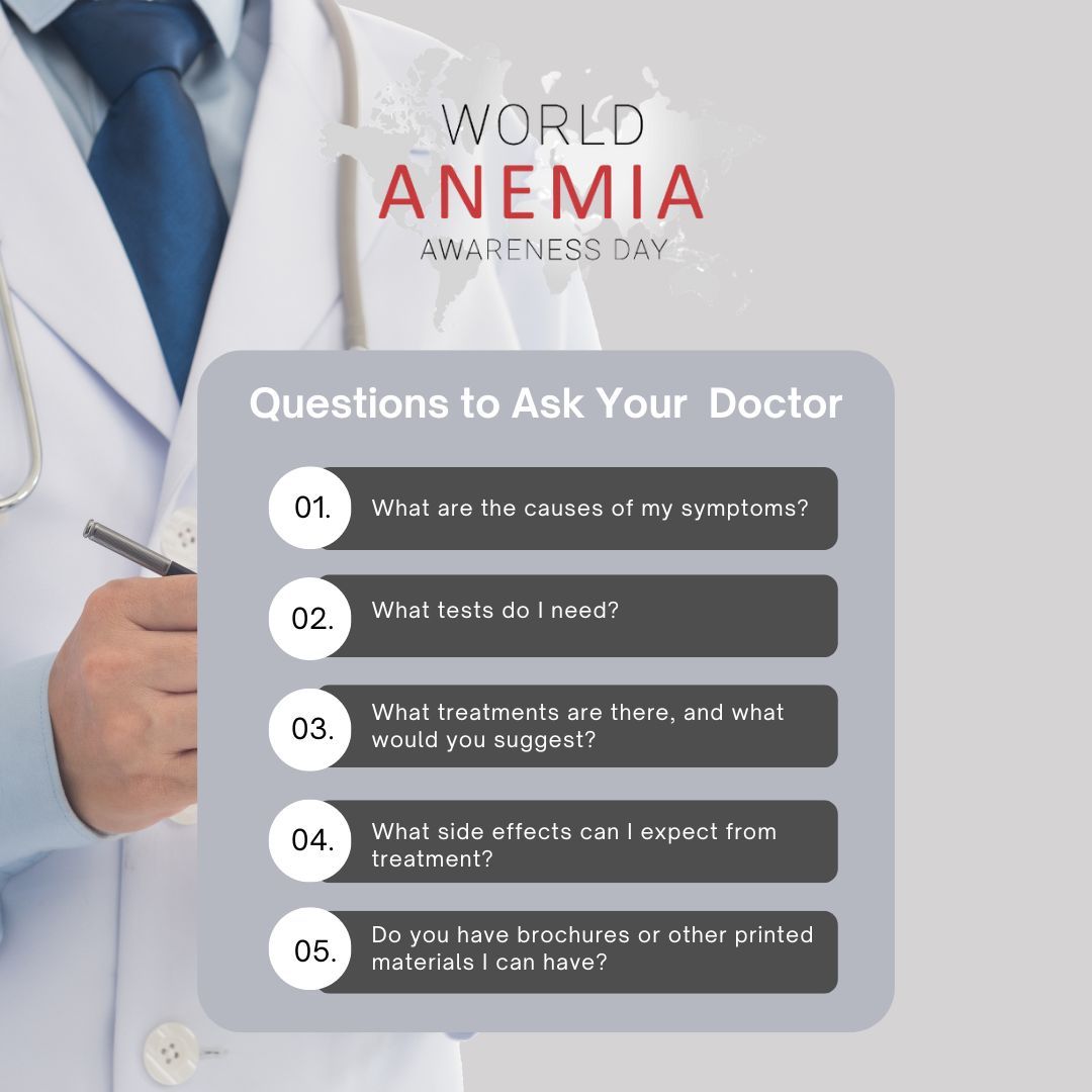 Have you just been diagnosed with iron deficiency anemia and curious about questions you should ask your doctor to help aid your conversation. Here are a few sample questions that you should ask and will help guide you. buff.ly/49nQvTj buff.ly/2FtF0xa