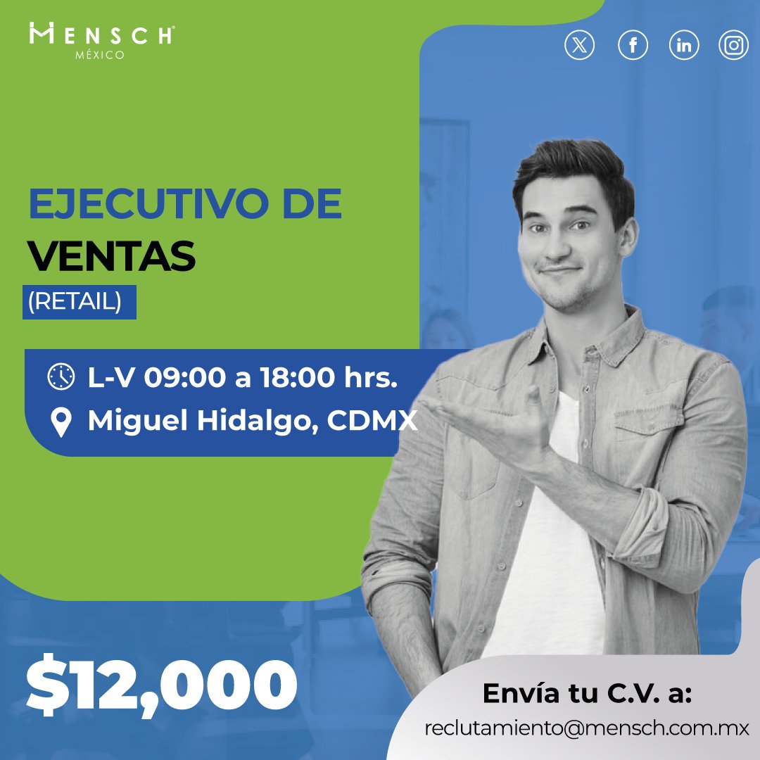 menschmx's tweet photo. ¿Buscas empleo? 📷📷 ¡Una gran oportunidad te está esperando! 📷📷 #Empleo #Trabajo #OportunidadLaboral #vacantes https://t.co/G5vjuiZyxq