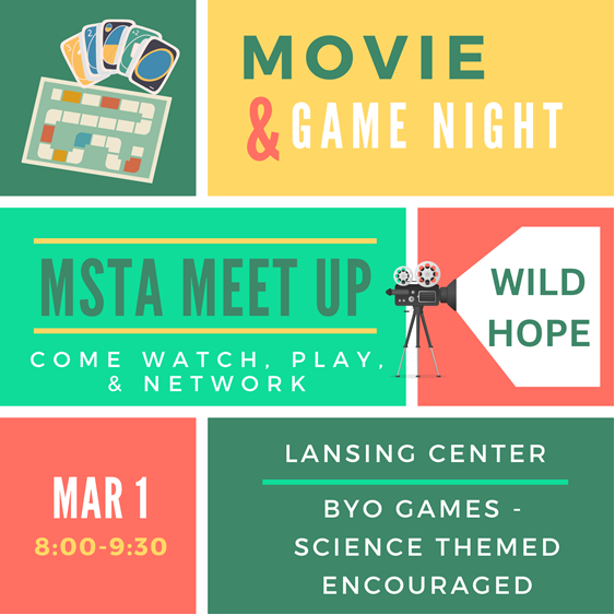 MSTAMich's tweet image. *Pssssst* Friday (3/1) movie &amp;amp; game night for the cool kids. Pass it on. 

RSVPs must be made by Feb. 19. Save your spot today!
bit.ly/3UopD0q 

#stemeducation #scienceteacher #scienceclass #sciencerocks #scienceteacherlife #middleschoolscienceteacher #iteachscience