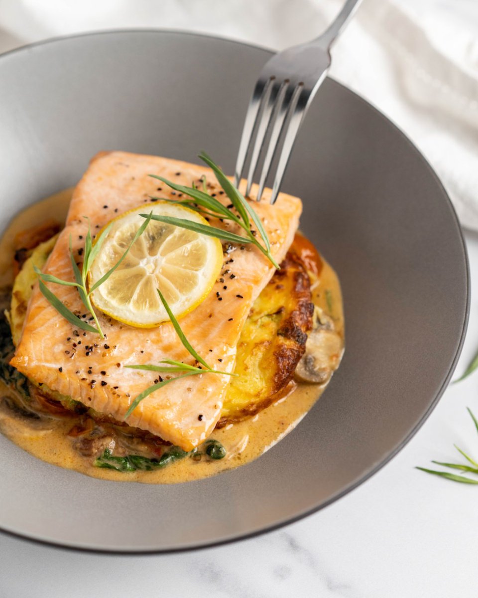 Cozy up with our Steelhead Florentine Bowl! 🍲🐟 Featuring a delicious Ocean Wise steelhead, served on a savoury parmesan potato cake with fresh veggies. Try this indulgent dish and let us know what you think! #WhiteSpot #BCsOwn #TheSpotForEveryone #VancouverFood