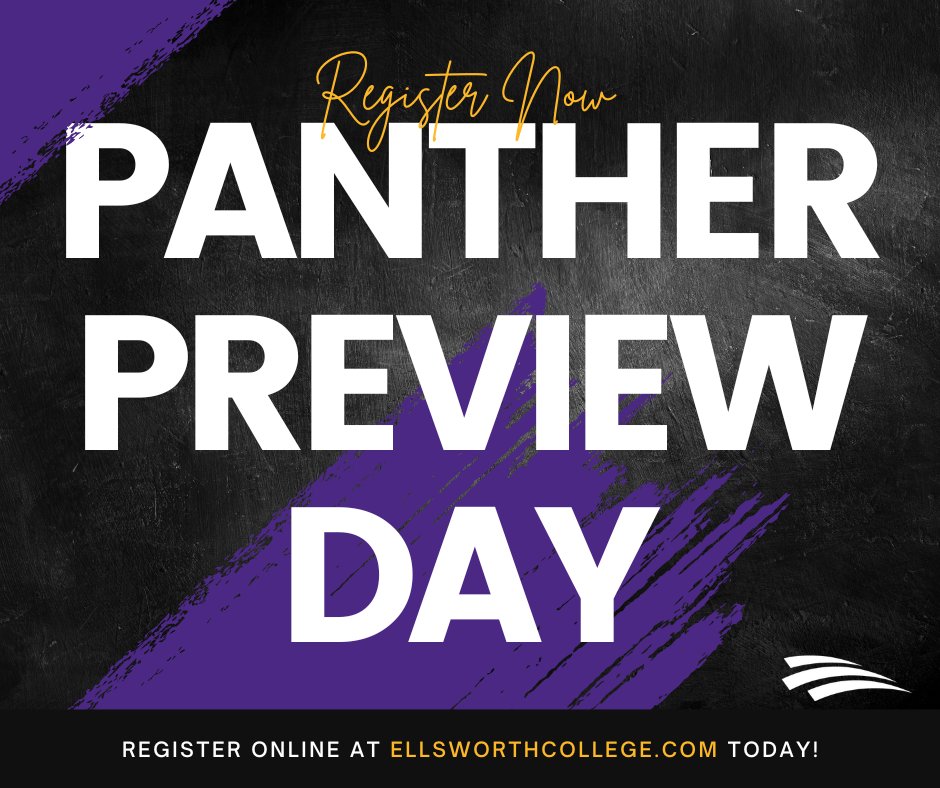 Our first Panther Preview Day of 2024 is on Friday, February 16th! Come visit us and learn all about our wonderful college! 😁 Click this link to Register Now for Panther Preview Day: loom.ly/KdObl9g We'll see you soon! 👍 #ExperienceEllsworth #CreateYourExperience