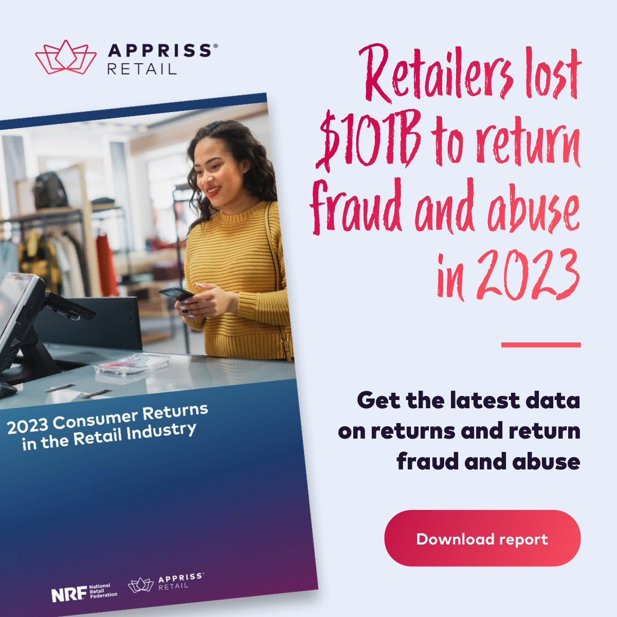 💰 Return fraud hits $101B! 🚨  

Our latest report, done in collaboration with @NRF, reveals alarming stats on abuse and fraud. Explore the numbers and protect your profits. Download the report: hubs.li/Q02jRR0H0 

#RetailFraud #LossPrevention