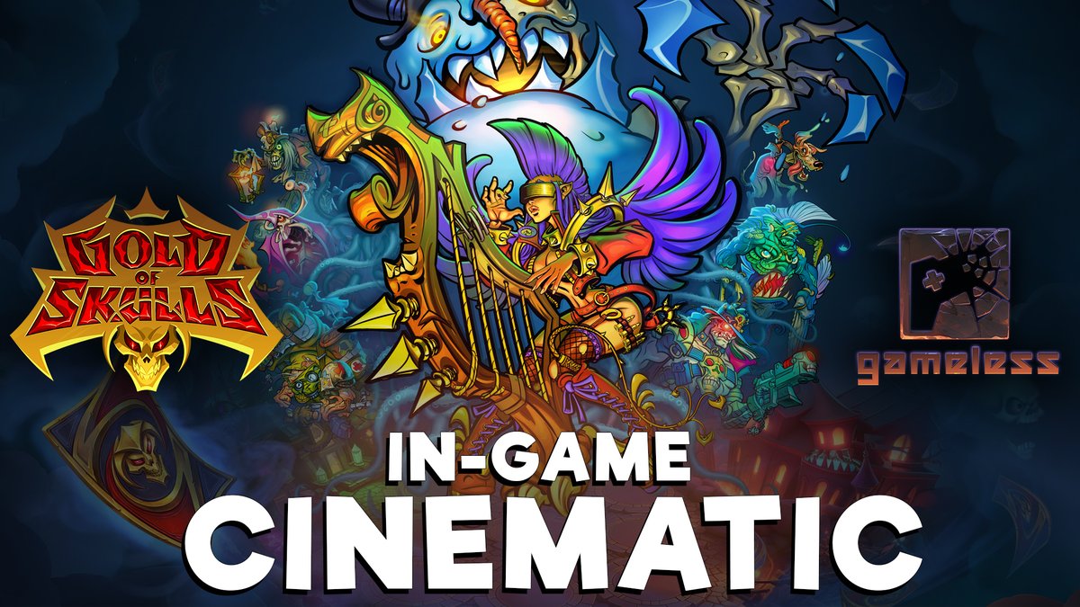 The wait is over! ☠️ Dive into the dark fantasy world of Inbetween with the first cinematic trailer for "Gold of Skulls" now live on YouTube. 

👁️Watch now: youtube.com/watch?v=RMzfLM…

Join us in the adventure and become part of the legend!

#cryptoskulls #goldofskulls