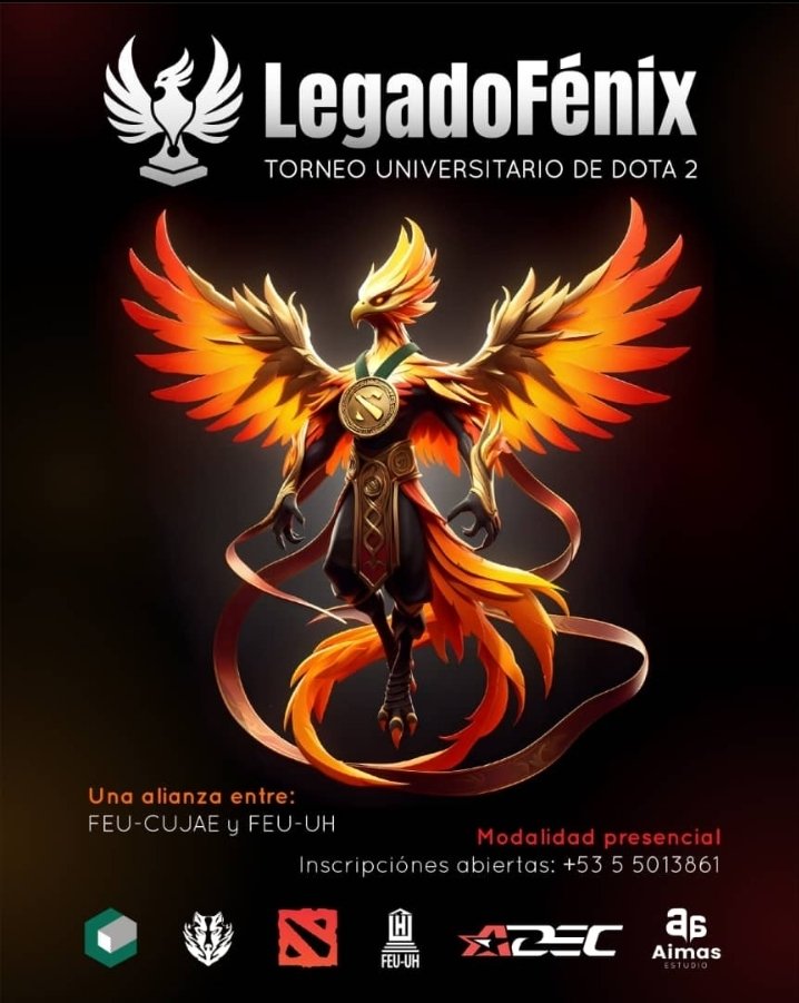 🎮 La Federación Estudiantil Universitaria de la CUJAE y de la Universidad de La Habana, en alianza con la Agrupación de Deportes Electrónicos de Cuba, celebrarán el torneo Legado Fénix de DOTA 2.

🧵 Abrimos hilo con los detalles