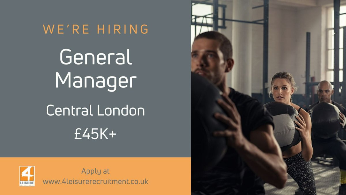 #Job - A commercially focused General Manager is needed to join this market leading health and fitness operator in Central #London.
Package: £45K+ excellent bonus

Learn more:
📞 Call 01895 450640 
🖥️ Visit our website
#JobsInLondon