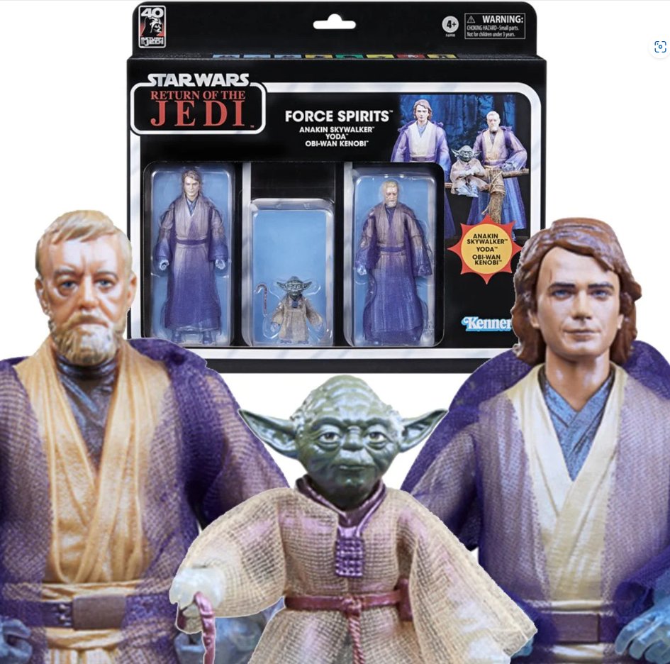 Toywizdotcom's tweet image. Star Wars Return of the Jedi Black Series Force Spirits Action Figure 3-Pack [Anakin Skywalker, Yoda, and Obi-Wan Kenobi] toywiz.com/star-wars-retu… #starwars #starwarsblack #actionfigures #toywiz