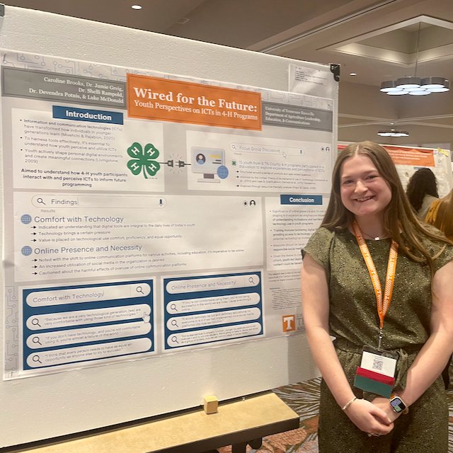 UTKALEC's tweet photo. Our #ALEC grad students are leading the way in research too! Congratulations to master's student, Caroline Brooks, and co-authors Dr. Greig, Dr. Rampold, Dr. Potnis, and Luke McDonald for receiving the Distinguished Research Poster Award at the Southern Region AAAE Conference! https://t.co/EdYnAHmd5w