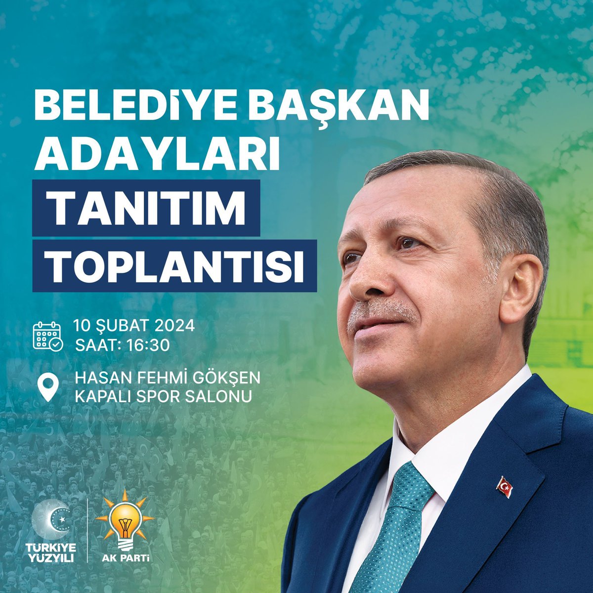 Çankırı İçin Hazırız Kararlıyız 💪🏻

📍 Hasan Fehmi Gökşen Kapalı Spor Salonu

🗓️ 10 Şubat 2024 / Cumartesi

⏰ 16:30 

Belediye Başkan Adayları Tanıtım Toplantımıza Tüm Halkımız Davetlidir. 📢