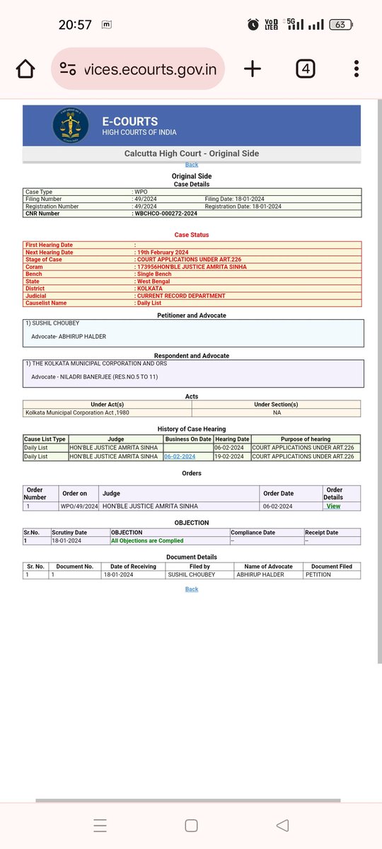 aditya8883's tweet photo. #CalcuttaHighCourt #JusticeAmritaSinha 
Demolished my rental house and logged a false petition for demolition by stating the blinding was very old and not good for stay. Need only justice, Mam. Pls re-check KMC notice. Page 2 @SushilChoubey year 2024 https://t.co/4LJZC8VXTW