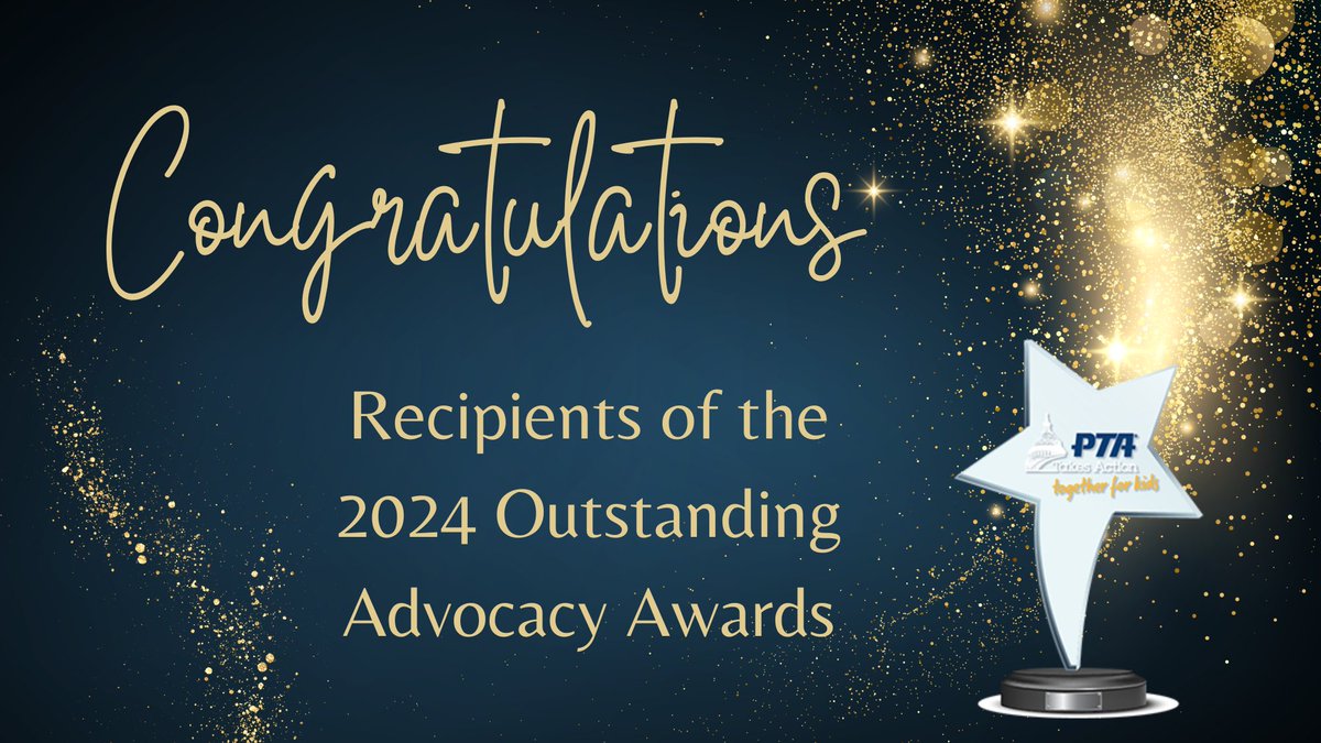 National PTA is pleased to announce the recipients of its 2024 Outstanding Advocacy Awards, which honor state, local and individual PTA advocates for taking action to make a difference for the education, health, safety and well-being of every child. The honorees will be