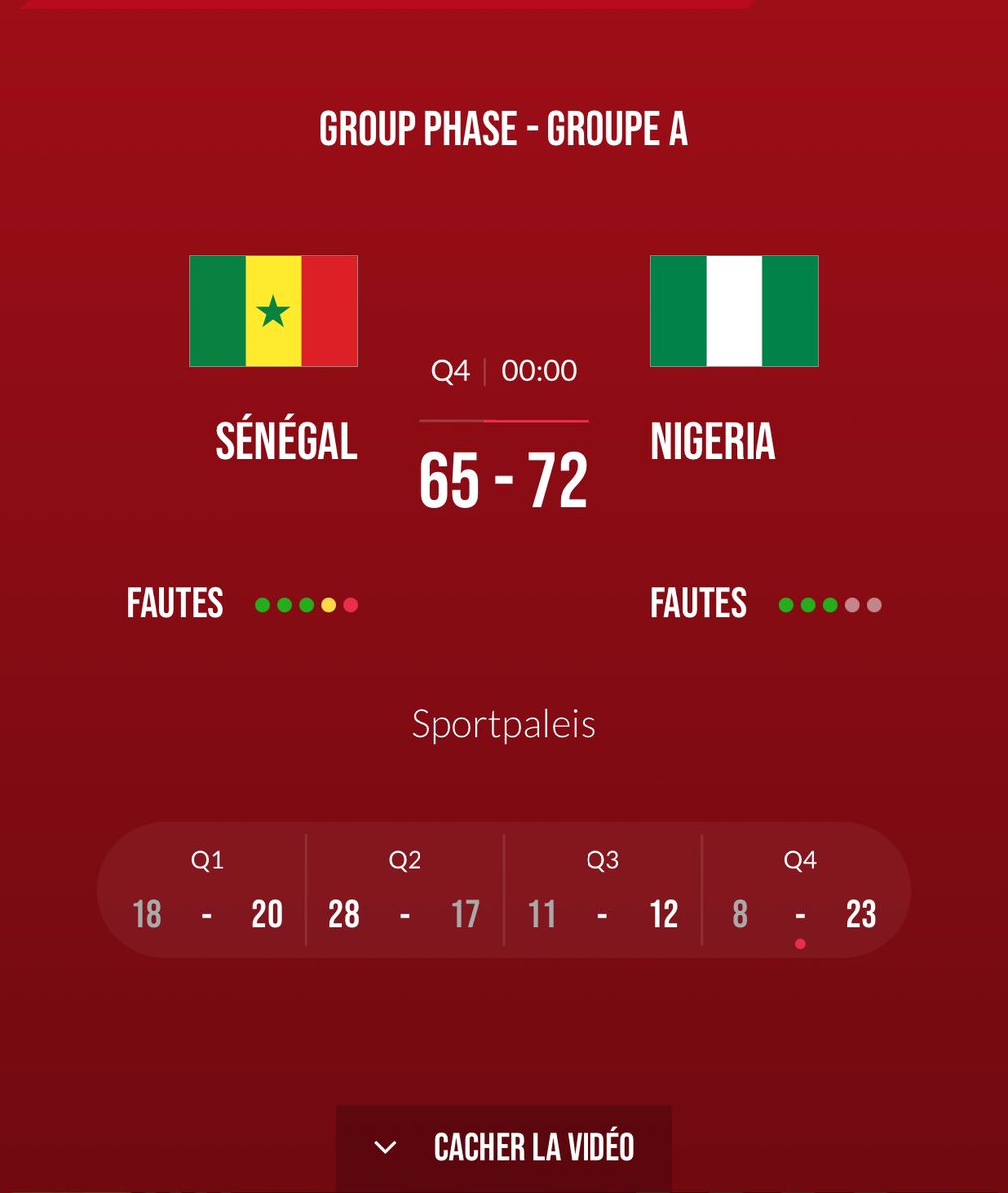 TOURNOI QUALIFICATIF AUX JEUX OLYMPIQUES ANVERS 2024 FIN TEMPS SÉNÉGAL 🇸🇳 6️⃣5️⃣- 7️⃣2️⃣🇳🇬 NIGERIA #FIBAOQT #SENEGAL #BASKETBALL