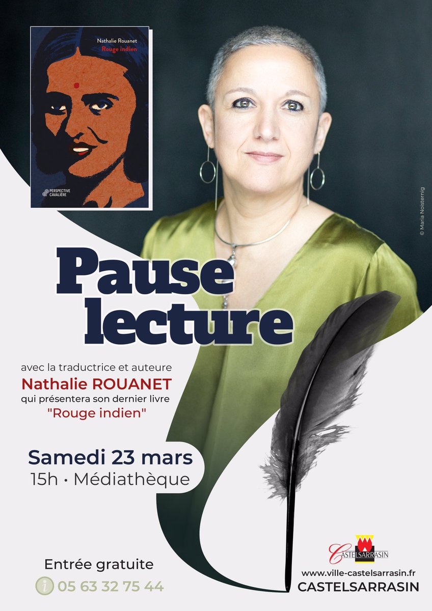Faites une pause lecture avec Nathalie Rouanet, qui parlera de son roman Rouge indien et de la fabuleuse Amrita Sher-Gil
📍Où : médiathèque de Castelsarrasin
📆 Quand : samedi 23 mars, 15h