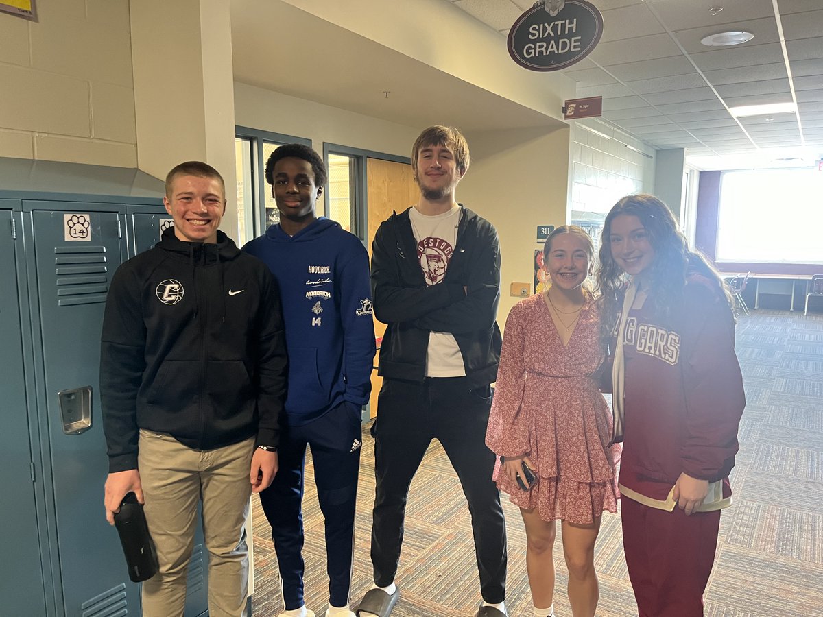 ConestogaAD's tweet photo. ‼️Did you know high school students involved in activities are more likely to graduate high school, have higher GPAs &amp; miss less school? A few of our students from the HS came to talk to 4th grade about the importance of their academics and developing strong work habits early!‼️ https://t.co/zuiWooBqnZ