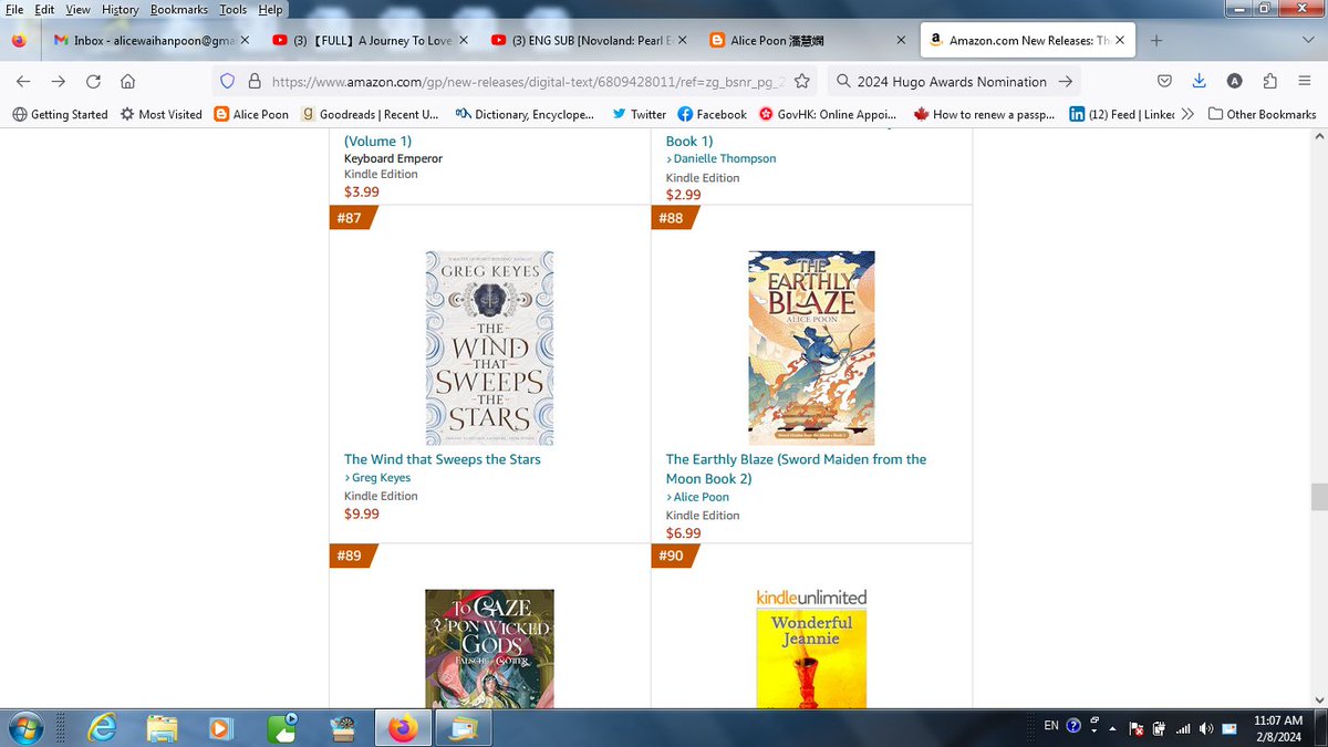 alicepoon1's tweet photo. #THEEARTHLYBLAZE is among the top 100 New Releases in Asian Myth &amp; Legend ebooks! Not bad for a small press fantasy title :)  A big thank-you to those who pre-ordered the book!
#Asianfantasybooks
#wuxia
#xianxia
#ChineseMythology https://t.co/SJDwTvFrj0