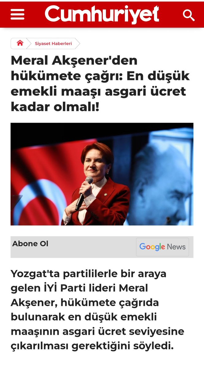Masal84403021's tweet photo. MERAL AKŞENER..

Hükümete Çağrısı:
En düşük Emekli Aylığı Asgari Ücret Kadar olmalı..

Sn @meral_aksener desteğiniz önemli Ama 2001 de Asgari ücretin 1.5 Katı idi..

YANİ BU OLMALI 1.5 katı📌

#EmekliyeHemen12BinSeyyanen 
#EYT5000KısmiyiAlacak

@Akparti @herkesicinCHP @iyiparti https://t.co/fQlQOSrCWI