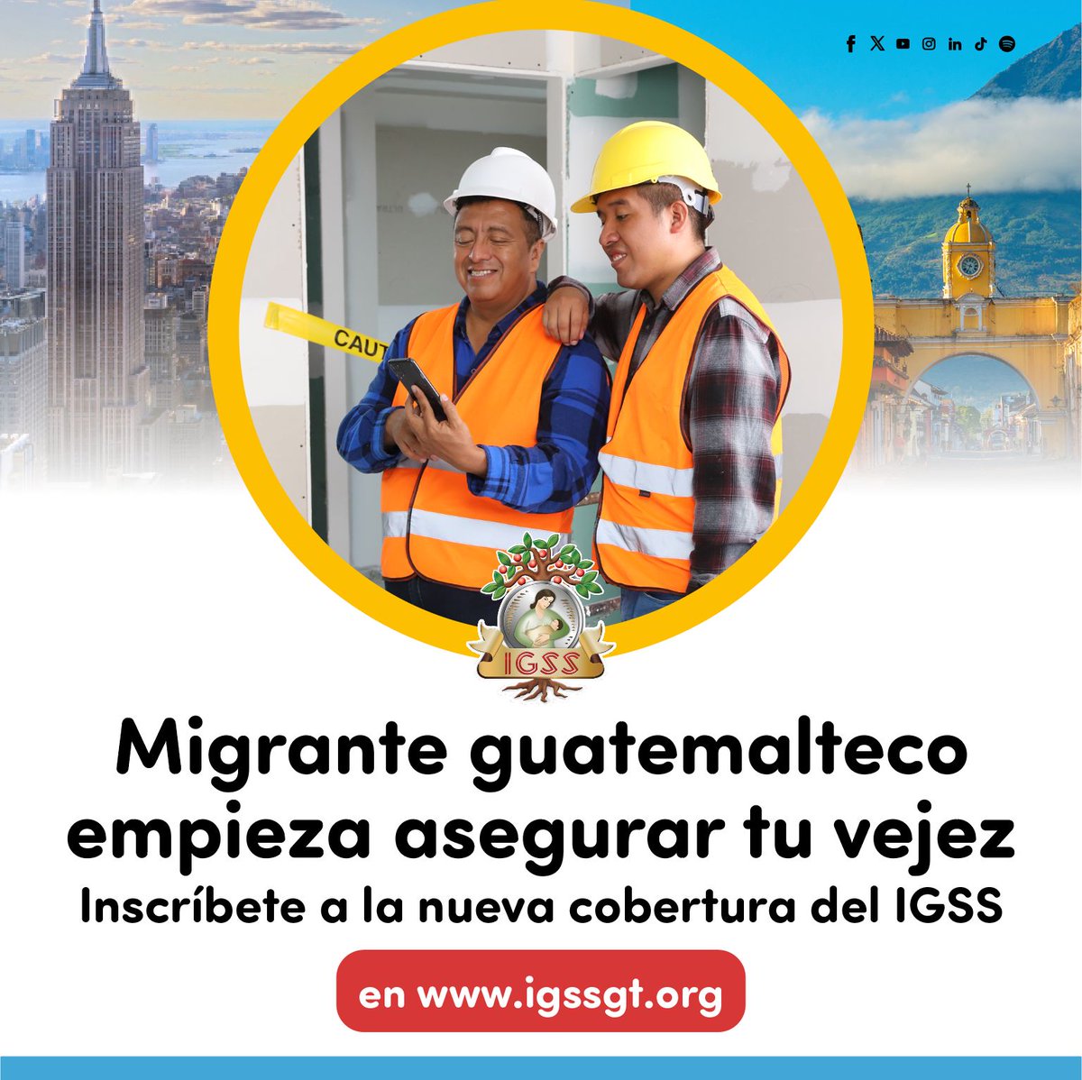 IGSS_gt's tweet photo. El #SeguroSocial ofrece servicios que impactan en el bienestar de las familias de #migrantes. Los guatemaltecos en el extranjero ahora pueden afiliarse de manera voluntaria.
Conoce más ►https://t.co/pUIz0ggP5Q
#UnIGSSmásCercaDeTi #IGSS #MIGSS https://t.co/4hUbefVHSL