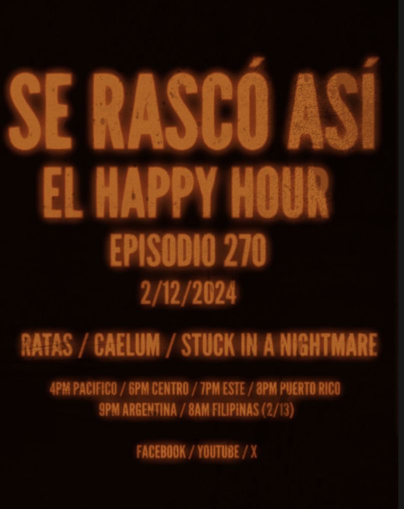 sin_pr_17's tweet photo. Este próximo lunes volvemos a El Happy Hour de @RascoSe junto a Ratas y nuestros panas de Caelum para hablar sobre el recién lanzado EP, Silent Affliction! 

Llégale! https://t.co/DuMHVji8zv