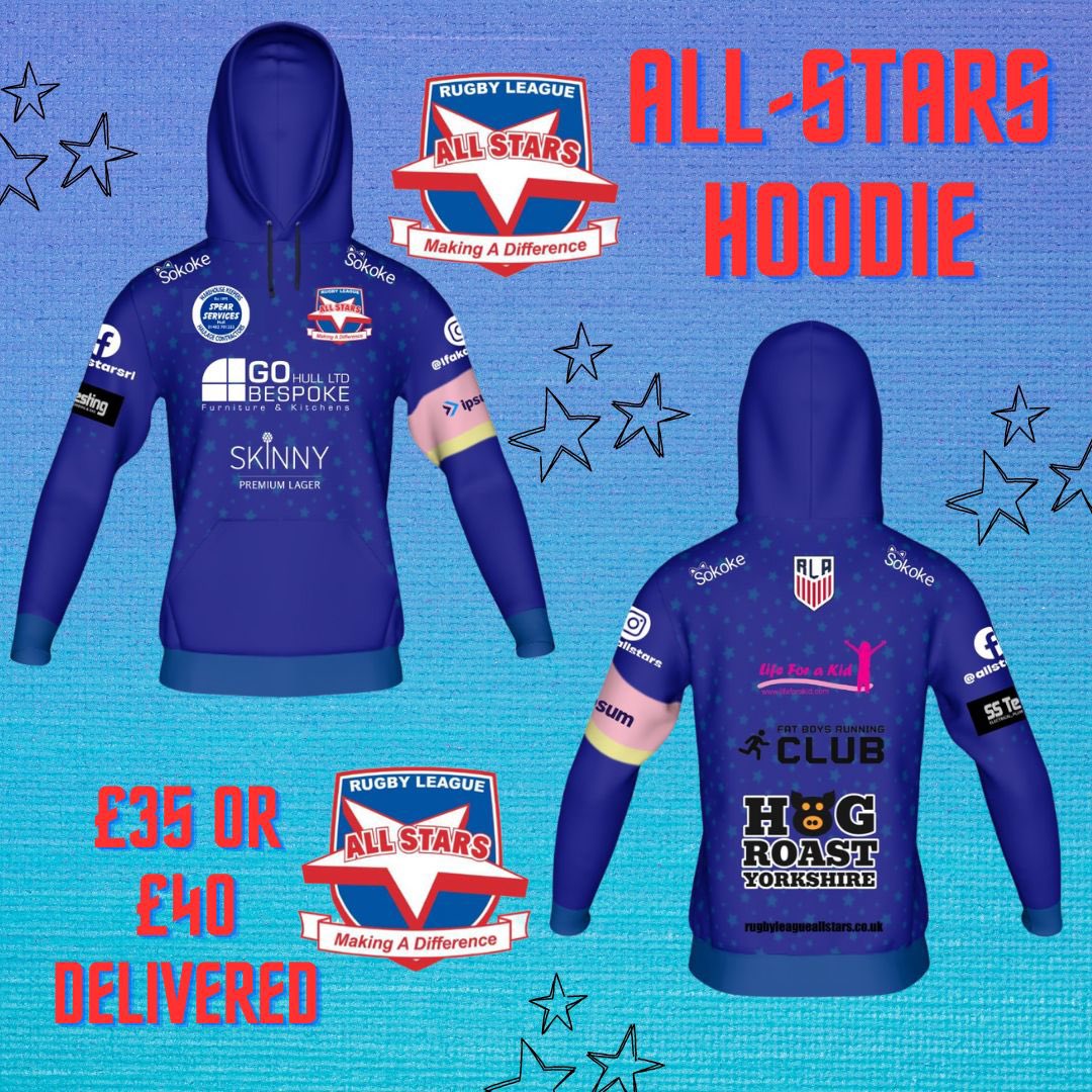Rugby League All Stars 2024 hoodie now available for pre-order £35 £40 inc delivery DM to order