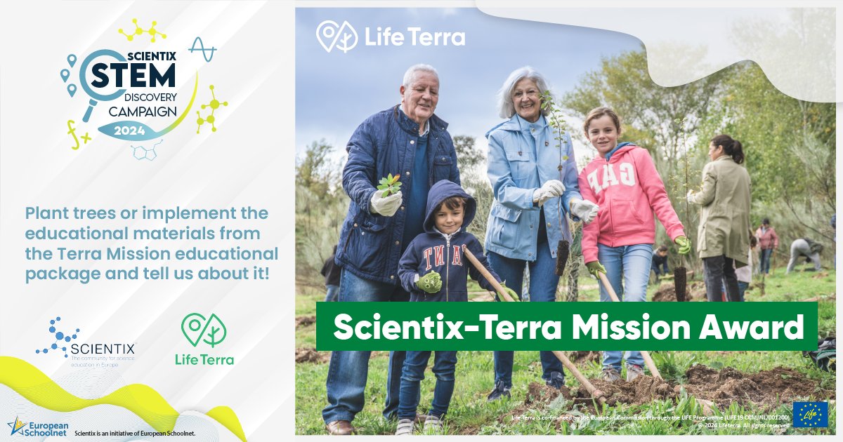 Calling all educators🍃The @scientix_eu Terra Mission Award is your chance to shine! Organize impactful environmental activities and share them with your peers using the #SDC24 app. Check out the Terra Mission MOOC for more inspiration! @LIFETerraEurope ℹ bit.ly/sdc24-awards