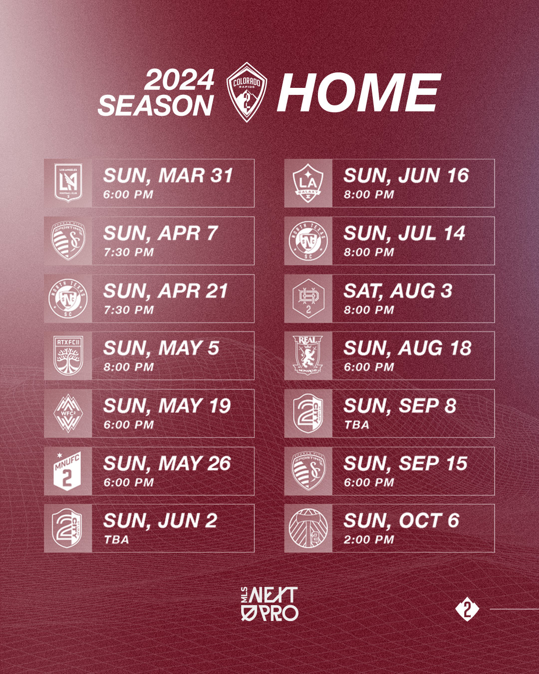 Colorado Rapids Schedule 2025 Home