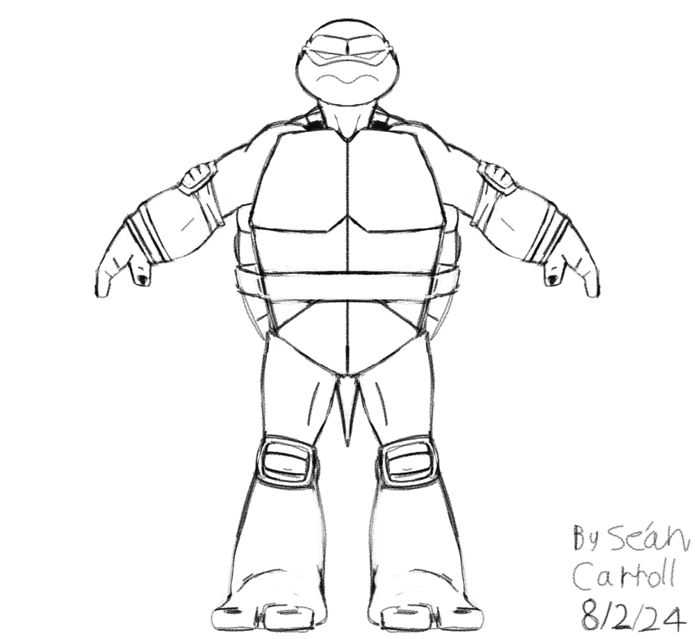 This is a base of my Ninja Turtle design for a planned adult-oriented TV  series if anyone is invested in it. 🐢🐢🐢🐢, image size:1000x920