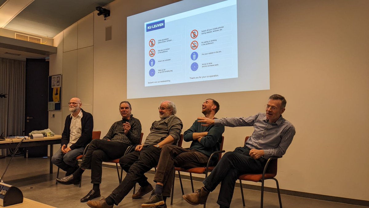 Albrecht Zimmermann (@azimmerm_dm) on Twitter photo I had the absolute pleasure to participate in the proceedings around <a href="/lucderaedt/">Luc De Raedt</a>'s 60th birthday this week. Everything was stimulating, and cool, and though-provoking, and inspiring and we finished things with a great panel: Luc, <a href="/HolgerHoos/">Holger Hoos</a>, <a href="/Juffi_JKU/">Johannes Fürnkranz</a>, <a href="/TiasGuns/">Tias Guns</a>, <a href="/JamesCussens/">James Cussens</a>. I had the absolute pleasure to participate in the proceedings around <a href="/lucderaedt/">Luc De Raedt</a>'s 60th birthday this week. Everything was stimulating, and cool, and though-provoking, and inspiring and we finished things with a great panel: Luc, <a href="/HolgerHoos/">Holger Hoos</a>, <a href="/Juffi_JKU/">Johannes Fürnkranz</a>, <a href="/TiasGuns/">Tias Guns</a>, <a href="/JamesCussens/">James Cussens</a>.