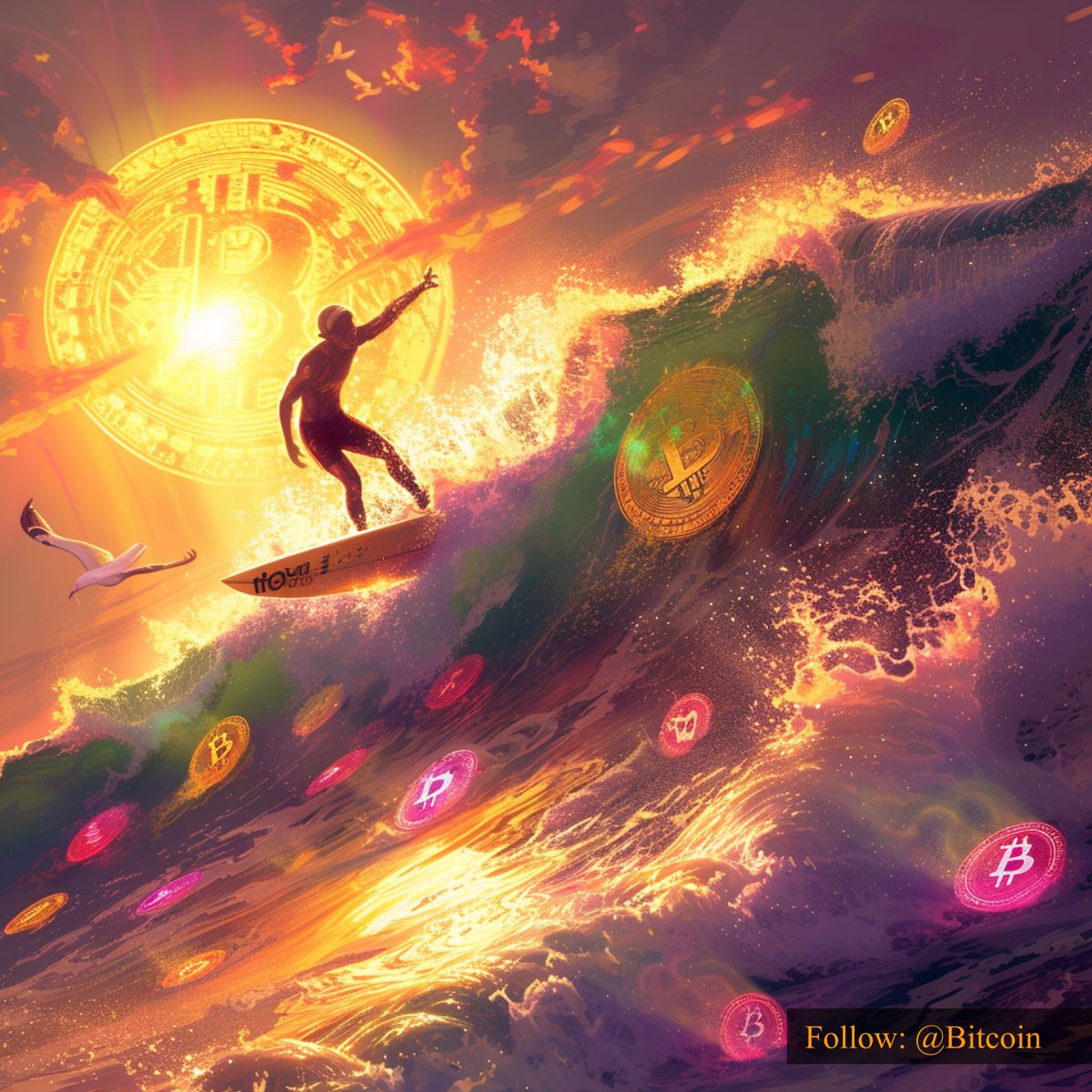 Ride the #Bitcoin wave to a brighter future! 🏄 This digital sensation knows no boundaries, offering freedom, security, and a life of endless possibilities. 🌅🌊 #FinancialFreedom