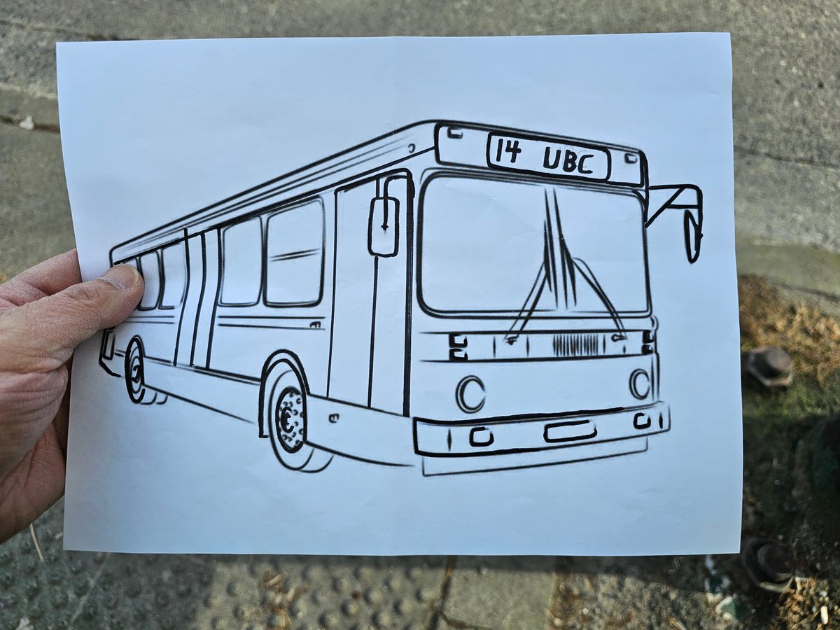 baseelo's tweet photo. @TransLink @tinalovgreen 
A very young lady presented this drawing to me as she alighted!
I told her I was overwhelmed by  her gesture and that I will cherish her gift. https://t.co/VlWoTRAklC