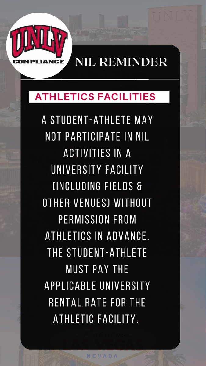 Rebels, take a look at this week's NIL Reminder regarding athletics facility use ‼️
